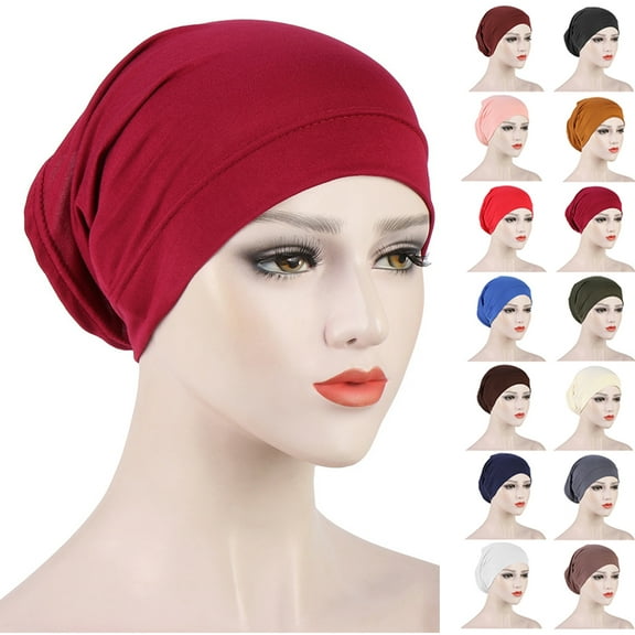 Travelwant 3Pcs/Set Women's Stretch Under Scarf Hijab Cap Solid Color Hijab Tube Under Caps for Hijabs