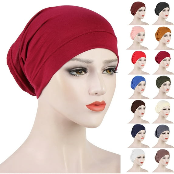 Travelwant 3Pcs/Set Women's Stretch Under Scarf Hijab Cap Solid Color Hijab Tube Under Caps for Hijabs
