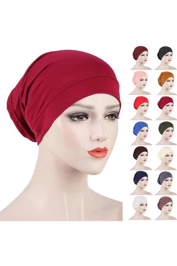 3Pcs/Set Women's Stretch Under Scarf Hijab Cap Solid Color Hijab Tube Under Caps for Hijabs