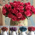 thumbnail image 1 of Travelwant 4Bundles Rose Spring Summer Artificial Flowers Bouquets Bundles Fake Rose Flowers for Home Decor Bridal Wedding Bouquet Silk Flowers Fake Flowers, 1 of 7