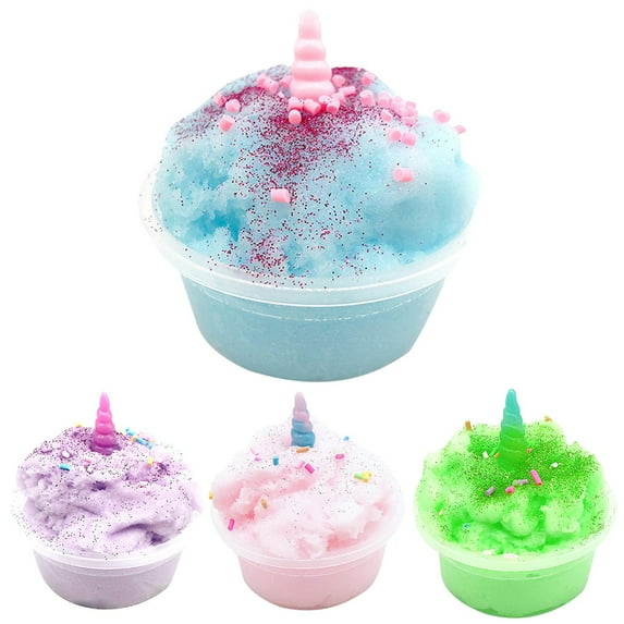 Travelwant 4Packs 60ML Cloud Slime Scented Soft Floam Slime, Premade Slime Stretchy Candy Putty DIY Mud Sludge Toy Birthday Gifts Party Favor for Boy Girl