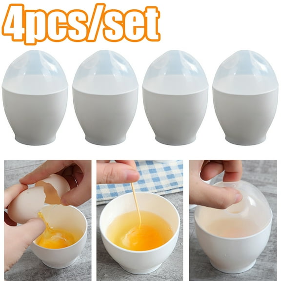Travelwant 4Packs Egg Cooker, Hard Boiled Egg Maker Egg Poachers, Boiled Egg Cooker without Shell, BPA Free Non-Stick Egg Poacher, Fast Poaching Egg Cooker for Hard Boiled Eggs