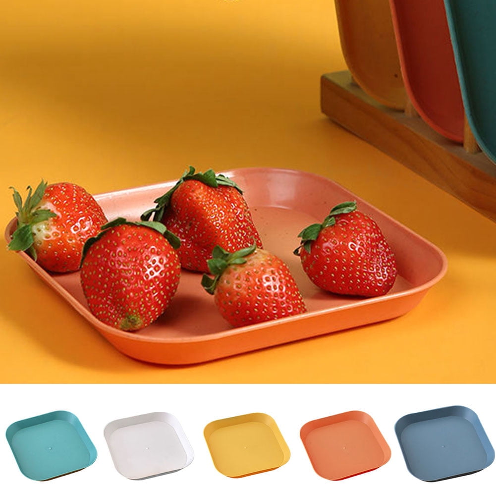 Travelwant 4Packs Plastic Plates Dishwasher Safe Light Weight Dinner