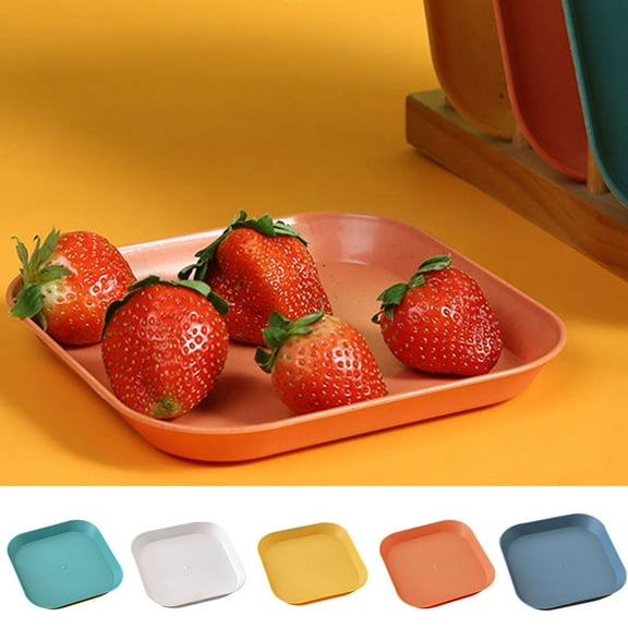 Travelwant 4Packs Plastic Plates - Dishwasher Safe Light Weight Dinner Plate - Unbreakable Microwavable Reusable Dinnerware - Outdoor Camping Dishes Healthy For Kid & Adult