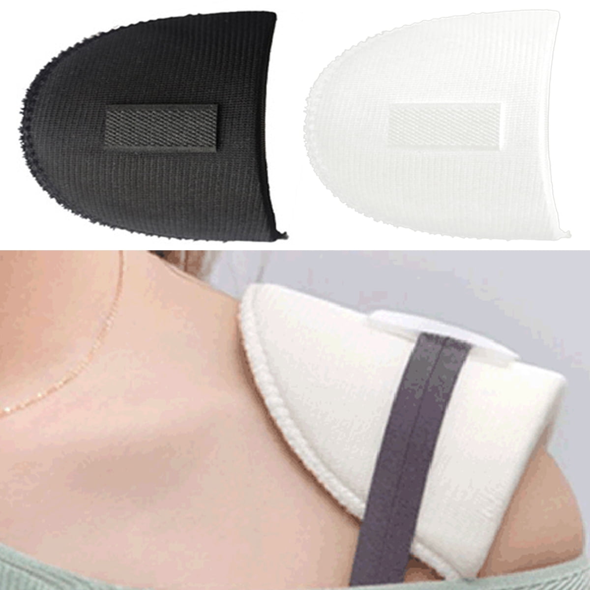 6 Pairs Sew-in Shoulder Pads - Foam Padding For Clothing, Blouses, Dresses & Knitwear (Black)