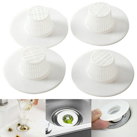 Travelwant 4Pcs/Set Bathroom Plastic Drain Hair Stopper Strainers Sink Drainer Filter Net White Sink Strainers