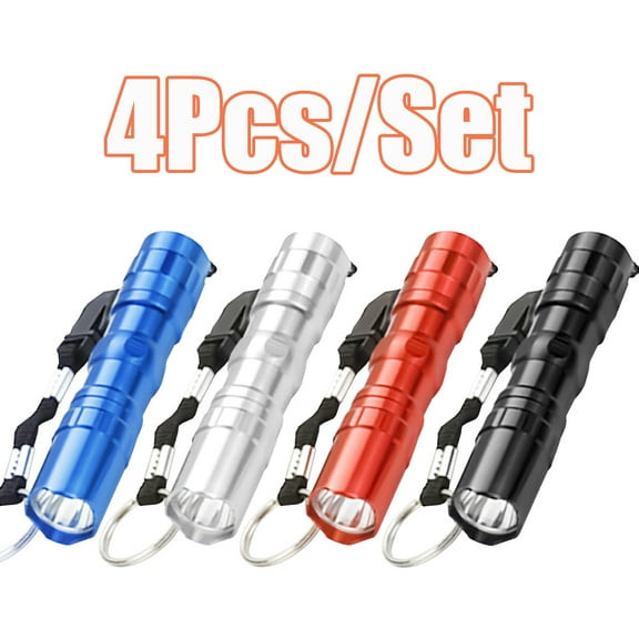 Travelwant 4Pcs/Set LED Flashlight High Lumens Small and Extremely Bright Flash Light Outdoor Portable Super Bright Flashlight Torch Light Lamp