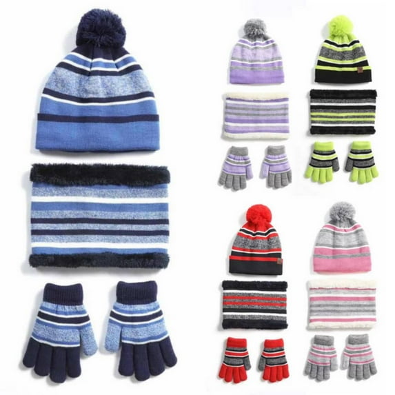 Travelwant 4Pcs/Set Winter Beanie Hat Scarf Set Warm Knit Hat Thick Knit Skull Cap Winter Beanie Hat Scarf Touchscreen Gloves Set for Men and Women, Beanie Gloves Neck Warmer Set