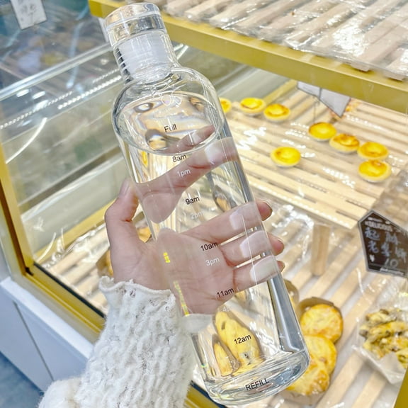 Travelwant 500ML Water Bottle - Bottle Protection Sleeves,Leak Proof Lid, And Time Marked Measurements, Reusable, Eco-Friendly, Safe for Hot Liquids Tea Coffee Daily