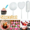 thumbnail image 1 of Travelwant 50Pcs 4ml Liquid Dropper Pasteur Pipettes - Clear Translucent Infuser- Rectangular,Heart and Round-Shaped - for Cakes, Cupcakes, Strawberry, Chocolates - Easy Squeeze, 1 of 3