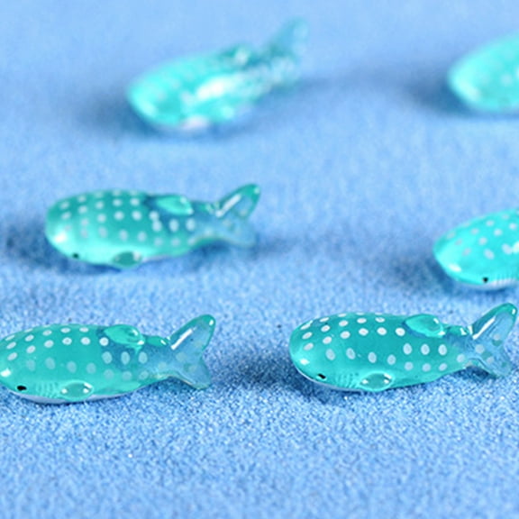 Travelwant 50Pcs Whale-Shark Tiny Miniature Figurines Sea Animals Hand Blown Glass Art Collectible Gift Decorate