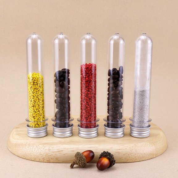 Travelwant 5Packs 40ML Plastic Test Tubes with Caps Gumball Tubes as Storage Containers for Candy, Beads, Powder – Clear Test Tube for Sample Testing, Home & Party Décor