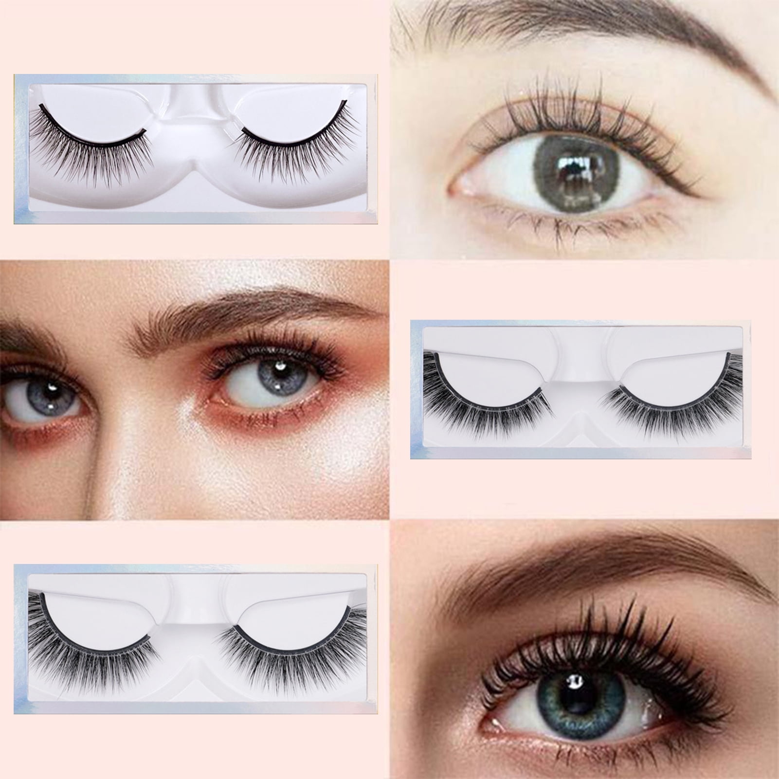 Travelwant 5Pairs Reusable SelfAdhesive Eyelashes, No Glue or Eyeliner