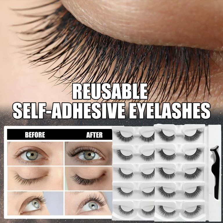 Travelwant 5Pairs Set Eyelashes Lashes Pack 3D Faux Mink Eyelashes