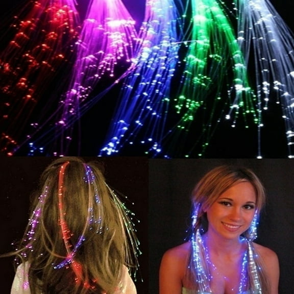 Travelwant 5Pcs LED Lights Hair, Light-Up Fiber Optic LED Hair Barrettes Party Favors for Party, Bar Dancing Hairpin, Hair Clip, Multicolor Flash Barrettes Clip Braid