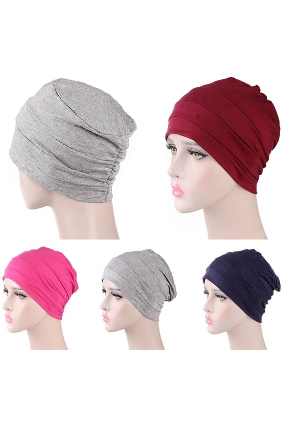 5Pcs Set Unlimited Slouchy Snood Hat Cotton Slouchy Beanie Hats for Women