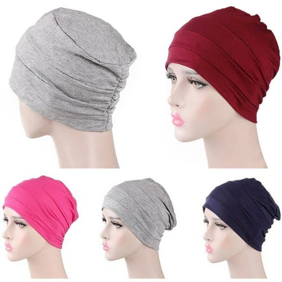 Travelwant 5Pcs Set Unlimited Slouchy Snood Hat Cotton Slouchy Beanie Hats for Women