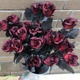 thumbnail image 1 of Travelwant 62cm Artificial Plastic Wine Red Roses Halloween Bouquet (5 Count), 1 of 7