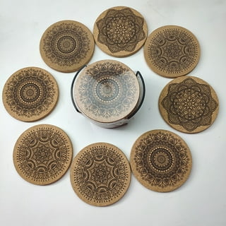 Cork Coasters Round Extra Thick Drink Coasters Wooden Coasters Bulk,  Absorbent and Reusable Fit 