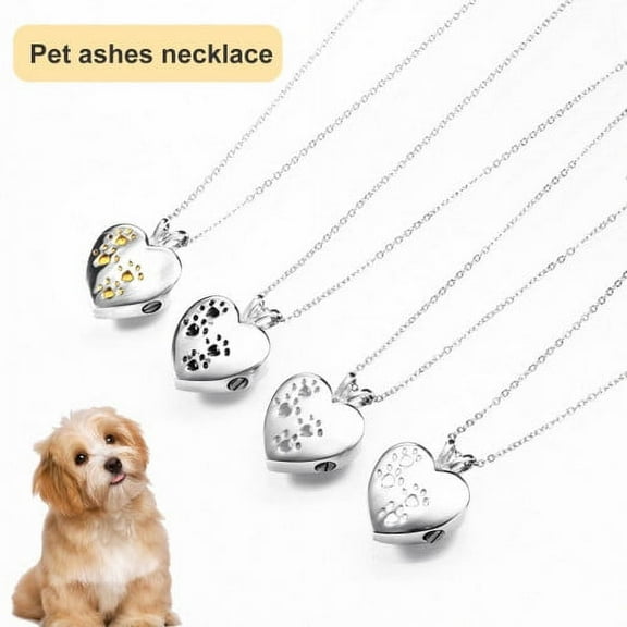 Travelwant 925 Sterling Silver Cremation Jewelry for Pet Ash - Memorial Ash Pendant Urn Necklace for Dog Cat Women Remembrance Keepsake Gift for Loss of Loved Furry Friend