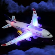 Travelwant Airplane Toys for Kids, Bump and Go Action, Toddler Toy Plane with LED Flashing Lights and Sounds for Boys & Girls 3 Years Old (Airplane)