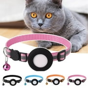 Travelwant Airtag Cat Collar, Air tag Cat Collar with Bell and Safety Buckle, Reflective Collar with Waterproof Airtag Holder Compatible with Apple Airtag for Cat Dog Kitten Puppy