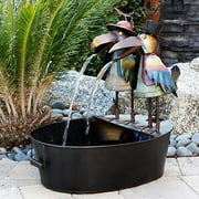 Travelwant Animal Shaped Fountain, Yard Art Decor Sculpture with Water Pump USB Garden Decorative Waterfall Fountain Outdoor Statue Large Size Yard Art