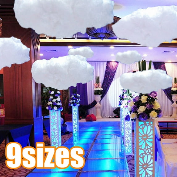 Travelwant Artificial Cloud Props Imitation Cotton 3D Cloud Room DIY Cotton Cloud Decorative Hanging Ornament Decoration Art Stage Wedding Party for Stage Show Party Decor