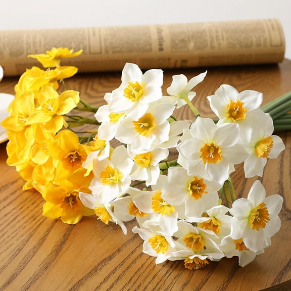 Travelwant Artificial Daffodil Flowers Narcissus Spring Flower Silk Flower Arrangement for Home Wedding Decor