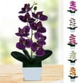 thumbnail image 1 of Travelwant Artificial Flowers in Pot Decor Orchid Flower Arrangements Fake Faux Flowers Bouquets In Pot Table Centerpieces Holiday Dinning coffee Room Table Kitchen Decoration, 1 of 7