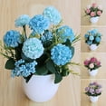 thumbnail image 1 of Travelwant Artificial Hydrangea Bouquet with Small Vase Fake Silk Variety Flower Balls Flowers Decoration for Table Home Party Office Wedding, 1 of 7
