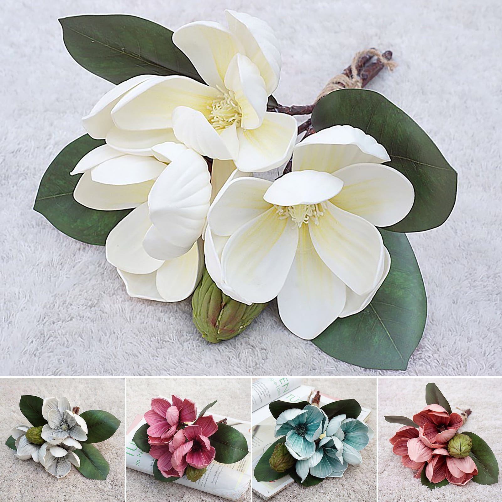 Fall Stems Travelwant Artificial Magnolia Flowers, Magnolia Stem Flower, Faux ...