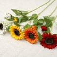 thumbnail image 1 of Travelwant Artificial Sunflower Flowers Long Stem Silk Fake Sunflowers Decoration for Outdoor Home Wedding Birthday Party Single Bulk Yellow Decor(Dark Center), 1 of 7