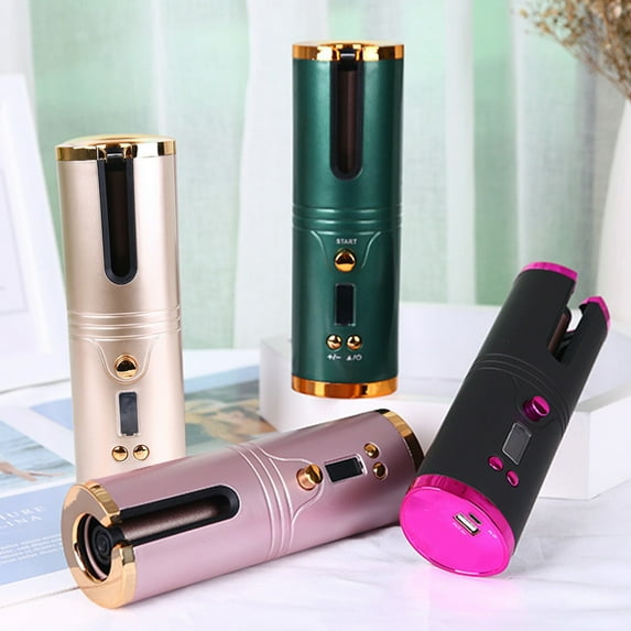 Travelwant Automatic Curling Iron, Hair Curler Cordless w/ 6 Temps & Timer, Wireless Portable Curler, Rechargeable Rotating Curling Iron Wand