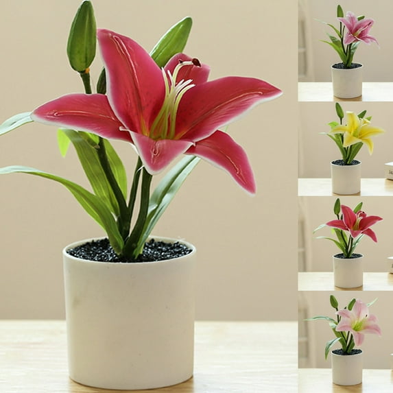 Travelwant Barnyard Designs Artificial Peace Lily in Small Pot, Large Indoor Faux Potted House Plant for Home, Office, or Parlor Decor