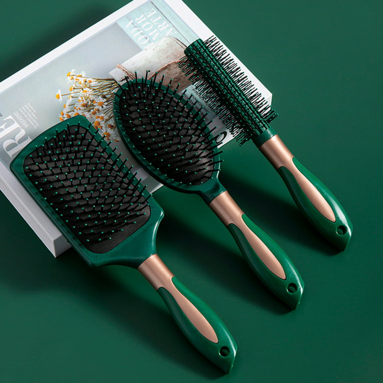 2 Pcs Curved Vented Hair Brushes with Anti Slip Handle for Women