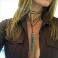 thumbnail image 1 of Travelwant Bohemian Long Choker with Turquoise Pendant Sexy Rock Handmade Vintage Necklace Women Accessories, 1 of 7