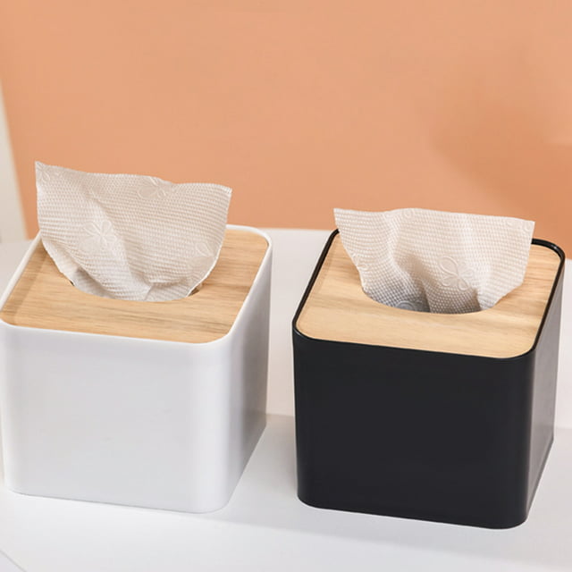 Travelwant Bulking Wood Tissue Box Cover for Disposable Paper Facial ...