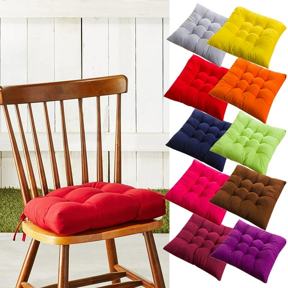 Travelwant Chair Pads, Memory Foam Chair Seat Cushion Non Slip Rubber Back Thicken Chair Padding Thick Seat Cover with Elastic Bands for Home Office Outdoor Seats -15.75" x 15.75"