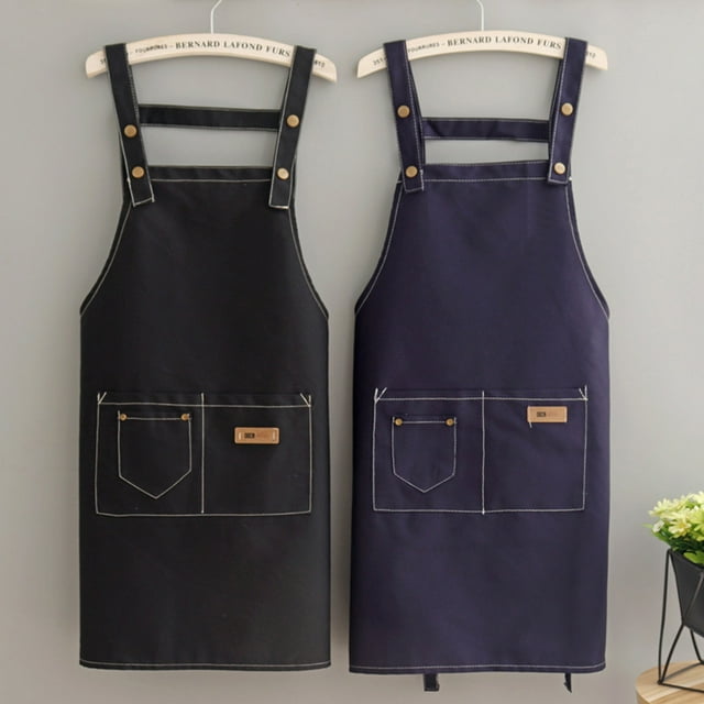 Travelwant Chef Apron, Canvas Cross Back Apron for Women Men, Waterdrop Resistant Apron with Adjustable Strap and Large Pockets