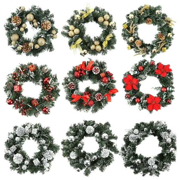 Travelwant Christmas Wreath, Artificial Christmas Wreath Pre-lit Christmas Wreath Xmas Wreath for Door, Window Mantel Holiday Decoration Wreath