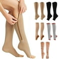 thumbnail image 1 of Travelwant Compression Socks Toe Open Leg Support Stocking Knee High Socks with Zipper, 1 of 7