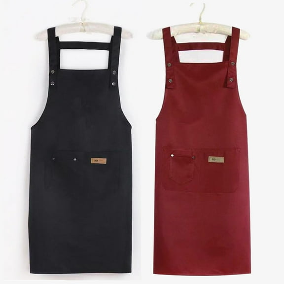 Travelwant Cotton Kitchen Apron for Cooking- Mens and Womens Professional Chef or Server Bib Apron - Adjustable Straps with Pockets and Towel Loop