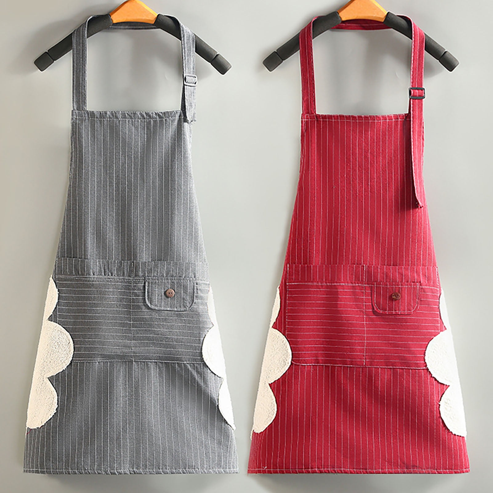 Travelwant Cotton Linen Adjustable Bib Aprons Adjustable Bib Apron with ...