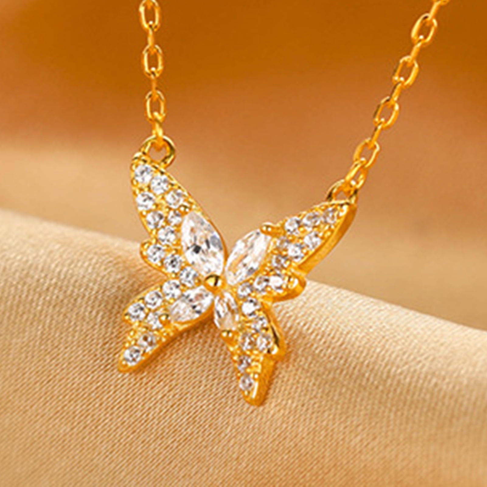 Yellow Chimes Long Chain Necklace for Women Butterfly Pendant Adorable –  YellowChimes