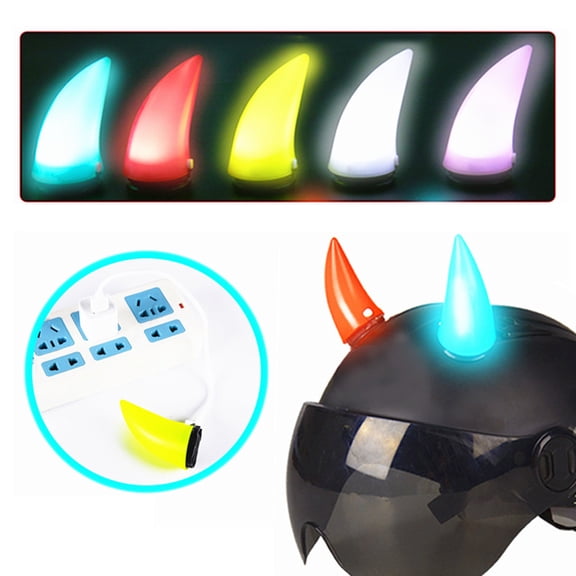 Travelwant Devil Horn for Helmet Interchangeable for Bicycle Helmet, Ski Helmet, Motorcycle Helmet Quick-release Luminous Type-C Charging Helmet Decoration Horn