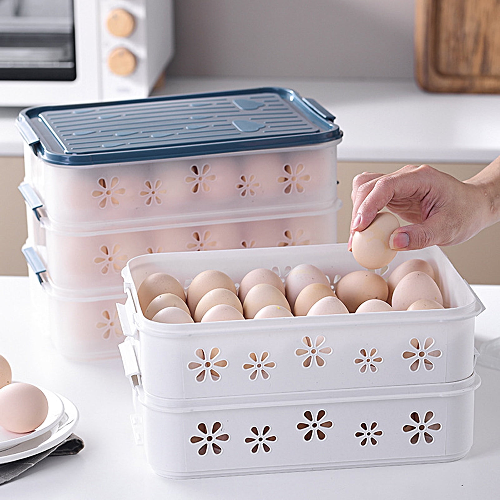 Travelwant Egg Container, Refrigerator Deviled Egg Tray Carrier with