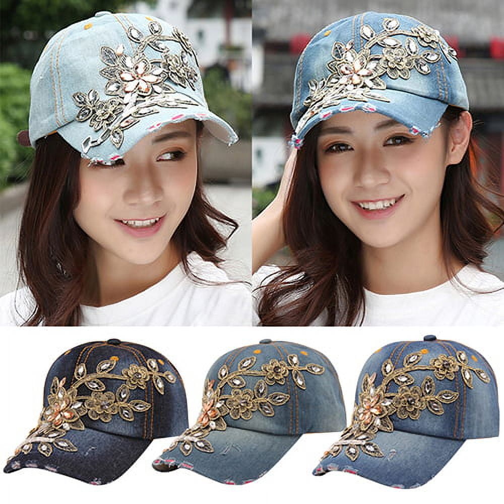 Travelwant Embroidered Flowers Baseball Hat | Embellished  display picture 3