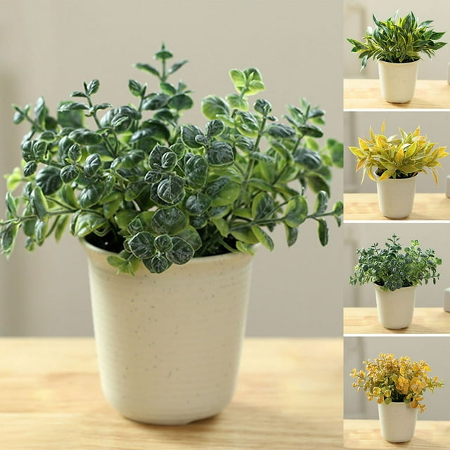 Travelwant Fake Small Plants, Artificial Potted Plants, Faux Mini Plants Indoor, Plastic