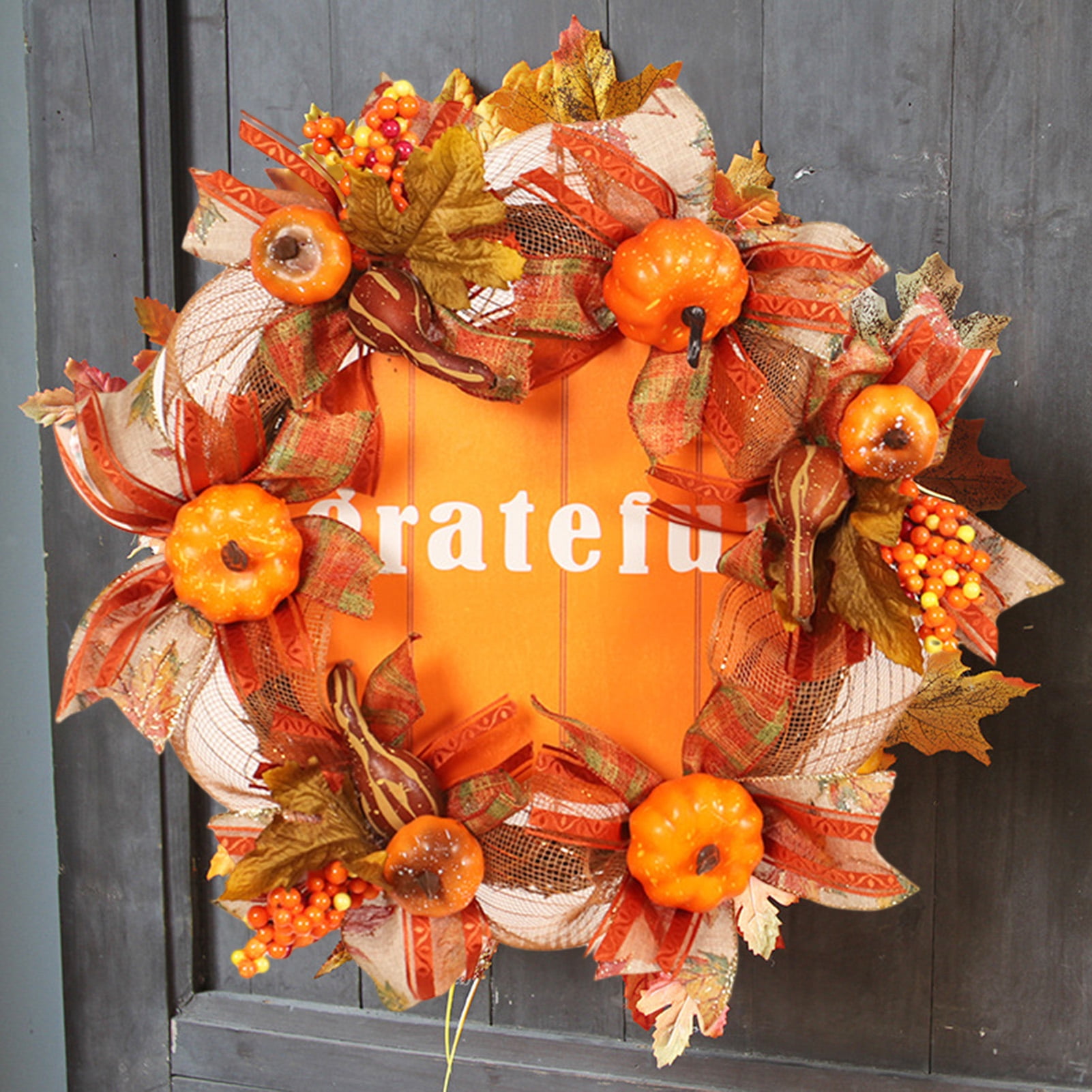 Travelwant Fall Wreath Hanger for Front Door Farmhouse Wooden Thanksgiving Wreath Window Stairs